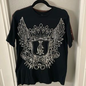 Christian Audigier black & metallic silver men’s tee, size L